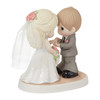 Front right angle view of the Precious Moments With This Ring, I Thee Wed Figurine, 222009.