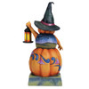 Back view of the Heartwood Creek Stacked Pumpkin Witch Halloween Figure by Jim Shore, 6012745.