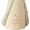 Close-up of the message on the Foundations Hope Changes Everything Angel Figurine, 6013012.