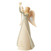 Front left angle view of the Foundations Hope Changes Everything Angel Figurine, 6013012.