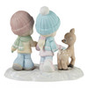 Back view of the Precious Moments A Winter Walk is Warmer With You 6in Figurine, 231038.