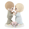 Front view of the Copy of Precious Moments 'Our Love Still Sparkles in Your Eyes' 25th Wedding Anniversary Figurine, 115911.