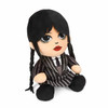 Front right angle view of the KidRobot Wednesday Addams 7.5in Phunny Plush Doll, KR18262.