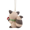 Back view of the Precious Moments Raccoon with Candy Cane Tree Ornament 'Spreading Christmas Cheer', 221024.