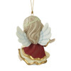 Back view of the Precious Moments Angel with Baby Jesus Christmas Tree Ornament 'Away in a Manger', 231037.