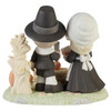 Back view of the Precious Moments Pilgrims Thanksgiving Figurine 'Gather Together With Grateful Hearts', 231022.