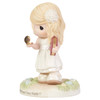 Front left angle view of the Precious Moments Girl with Bible and Compass Confirmation Figurine, 192002.