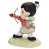 Front left angle view of the Precious Moments Disney Mulan With Bow And Arrow Figurine, 202032.