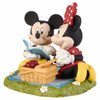 Front left angle view of the Disney Showcase Mickey and Minnie Picnic Figurine by Precious Moments, 221701.