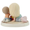 Back view of the Precious Moments Best Mom And Little Boy With Blocks Figurine, 213011.