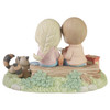 Back view of the Precious Moments Campfire Couple with S'mores Figurine Limited Edition, 232005.