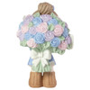 Back view of the Precious Moments Girl with Rose Boquet for Mom Love You Bunches Figurine, 183004.