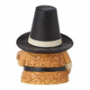 Back view of the Jim Shore Heartwood Creek Pilgrim Holding Cornucopia 4.13-inch Thanksgiving Figurine, 6014497.