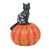 Jim Shore Heartwood Creek Light-up Black Cat on Halloween Pumpkin Figurine - 6014479 - "Purr-fect Pumpkin"