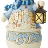 Jim Shore Blue and White Snowman with Lantern and Village Scene Christmas Ornament - 6006678 Jim Shore Blue and White Snowman with Lantern and Village Scene Christmas Ornament - 6006678