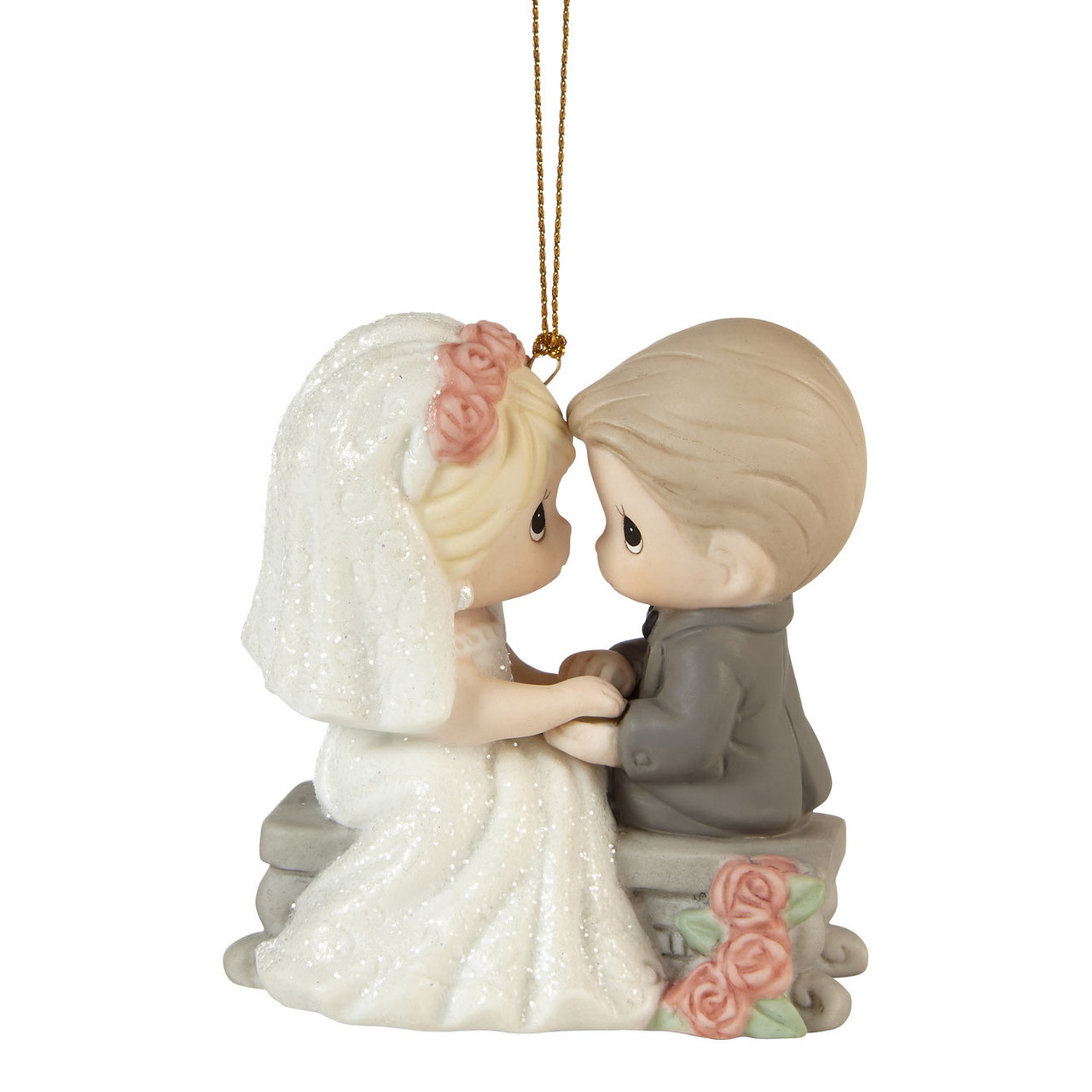 Precious Moments Wedding Cake Topper Stock Photo - Image of cream, suit:  17896546