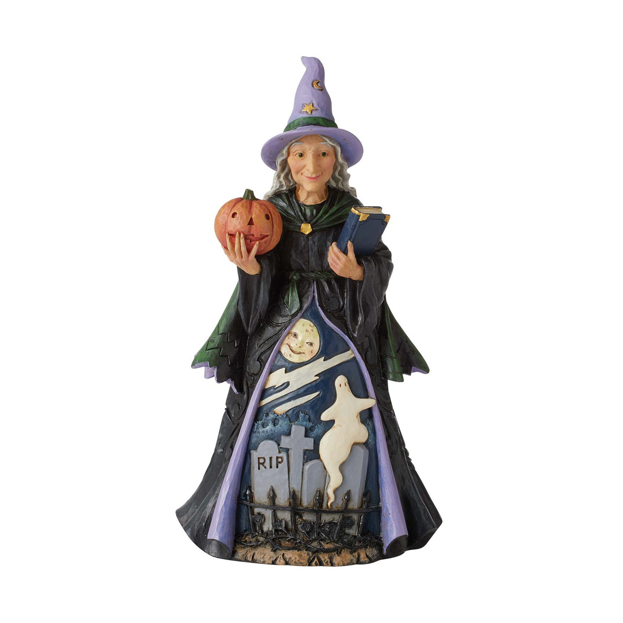 Heartwood Creek Halloween Witch with Pumpkin Figurine by Jim Shore