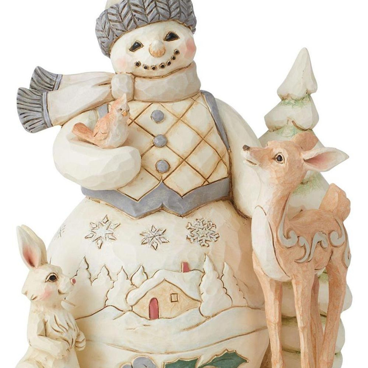 Jim Shore Heartwood Creek White Woodland Angel with Animals Stone