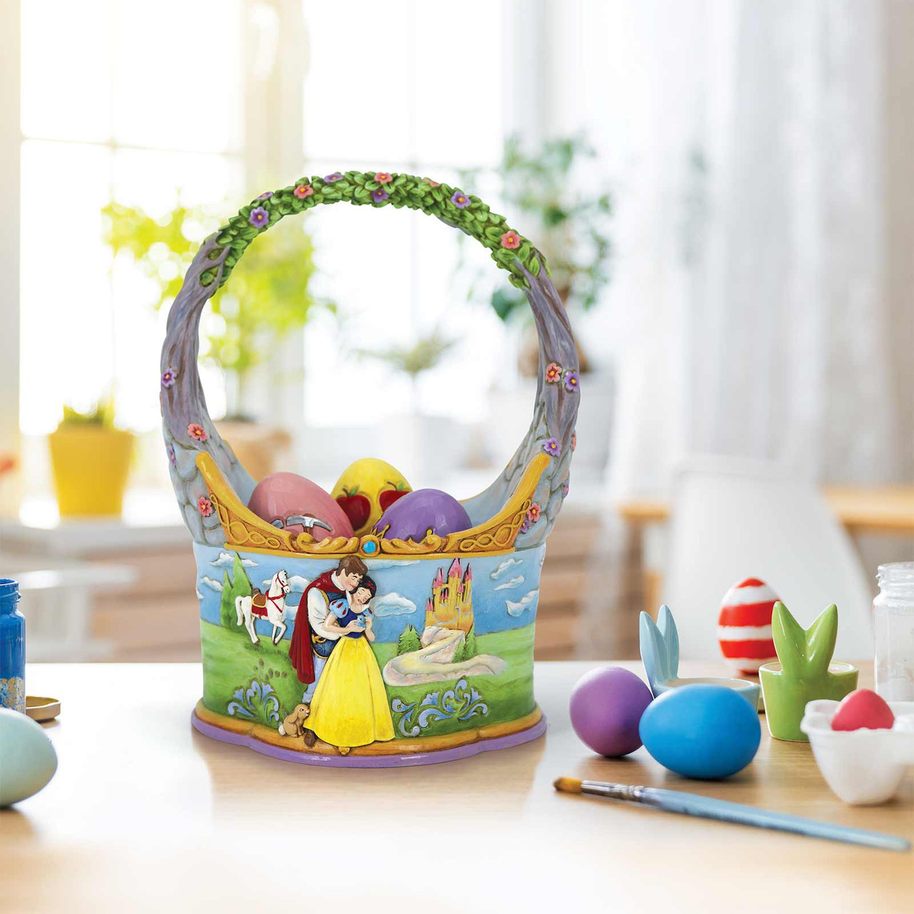 新品 白雪姫 85周年アニバーサリー バスケット＆エッグイースターバスケット Disney Traditions Snow White Basket with Eggs by Jim Shore