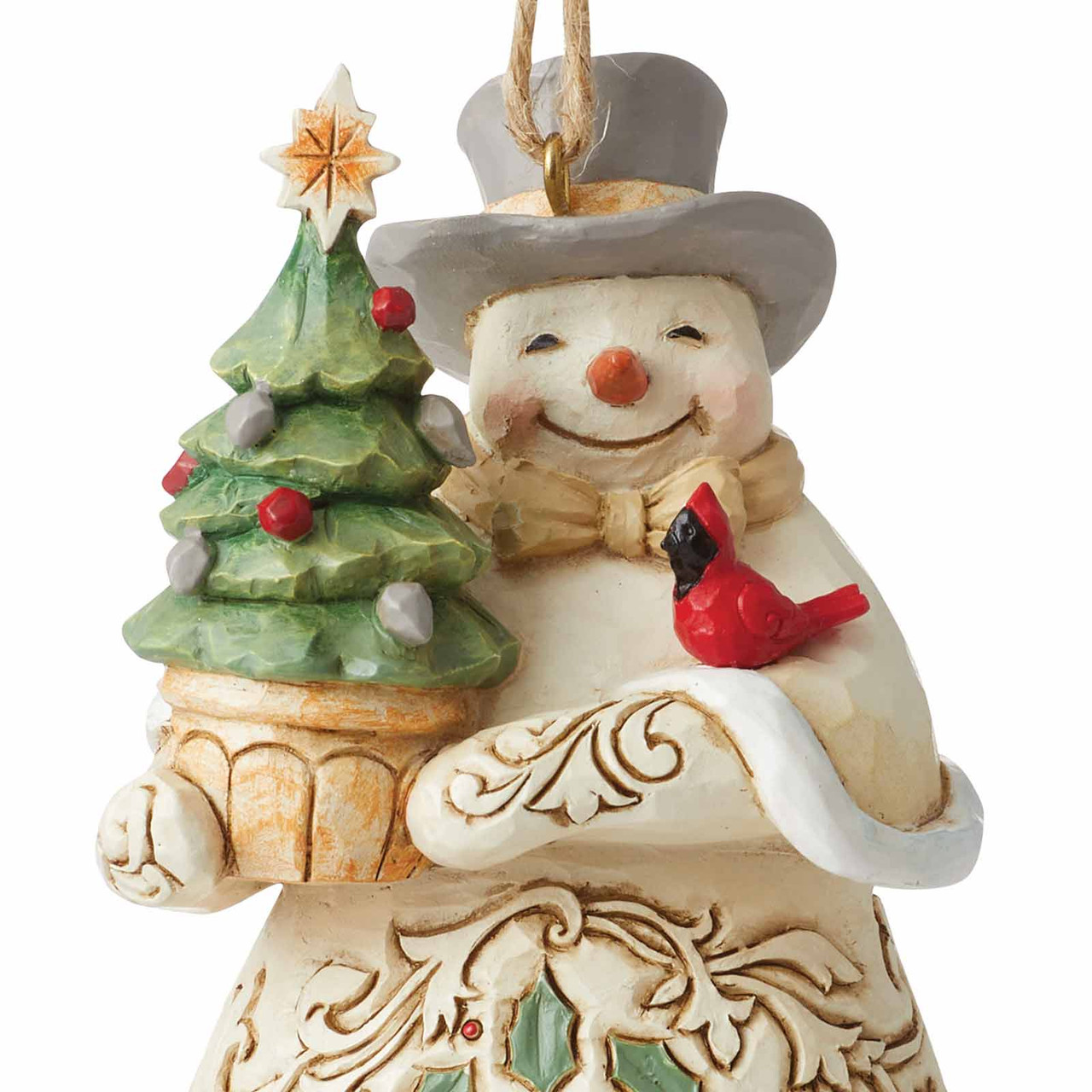 Heartwood Creek White Woodland Snowman with Evergreen Tree