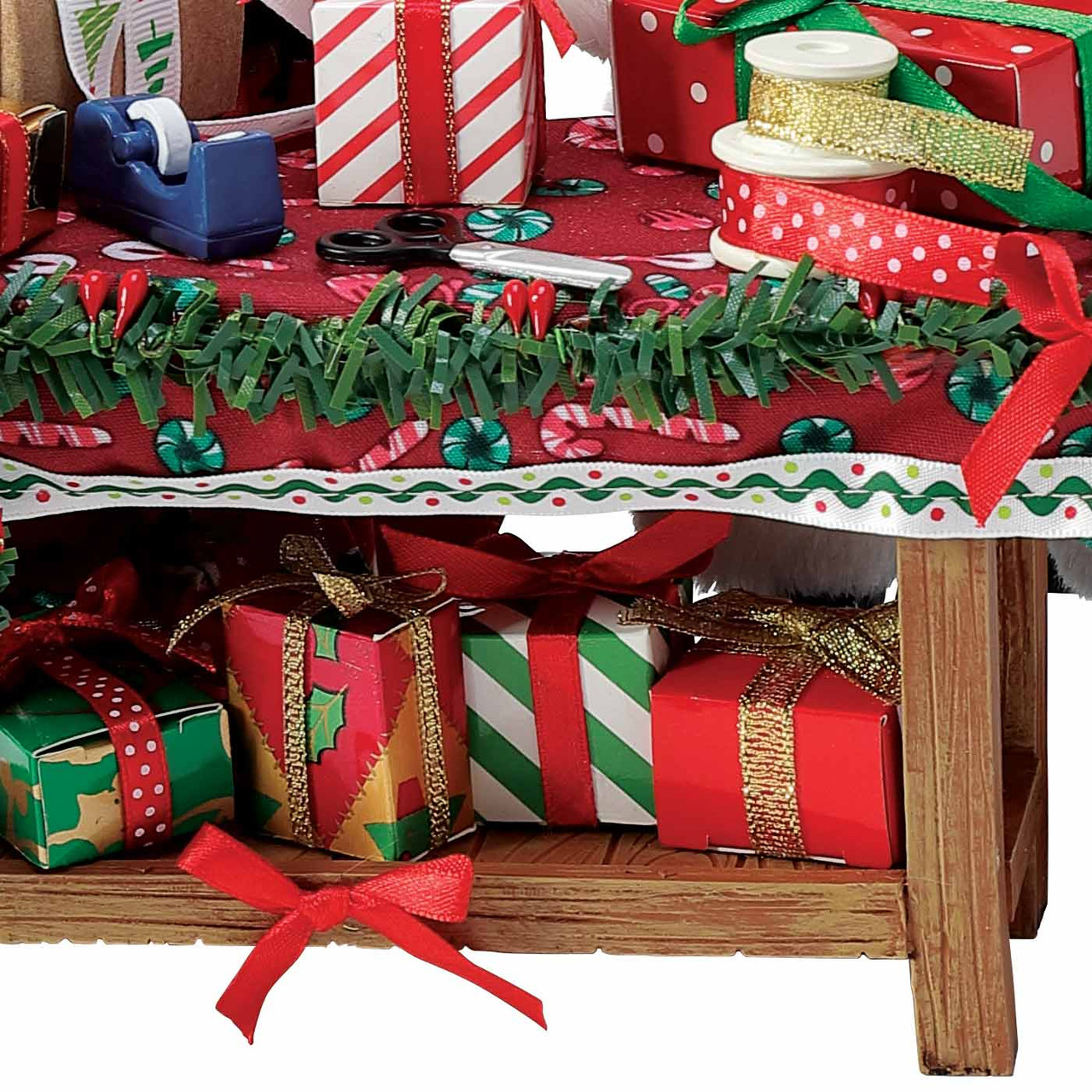 Possible Dreams Santa Mrs. Claus Wrapping Presents 9in Christmas