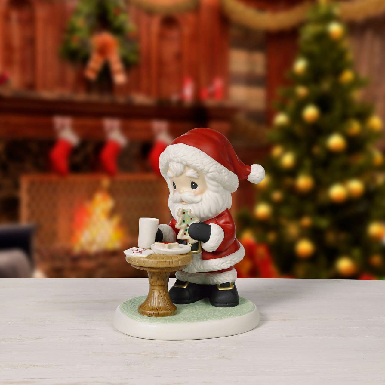 Precious Moments Santa Eating Cookies with Milk 5.5-inch Porcelain