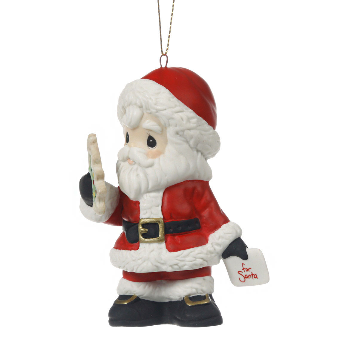 Precious Moments Santa Eating Cookies Porcelain Christmas Tree