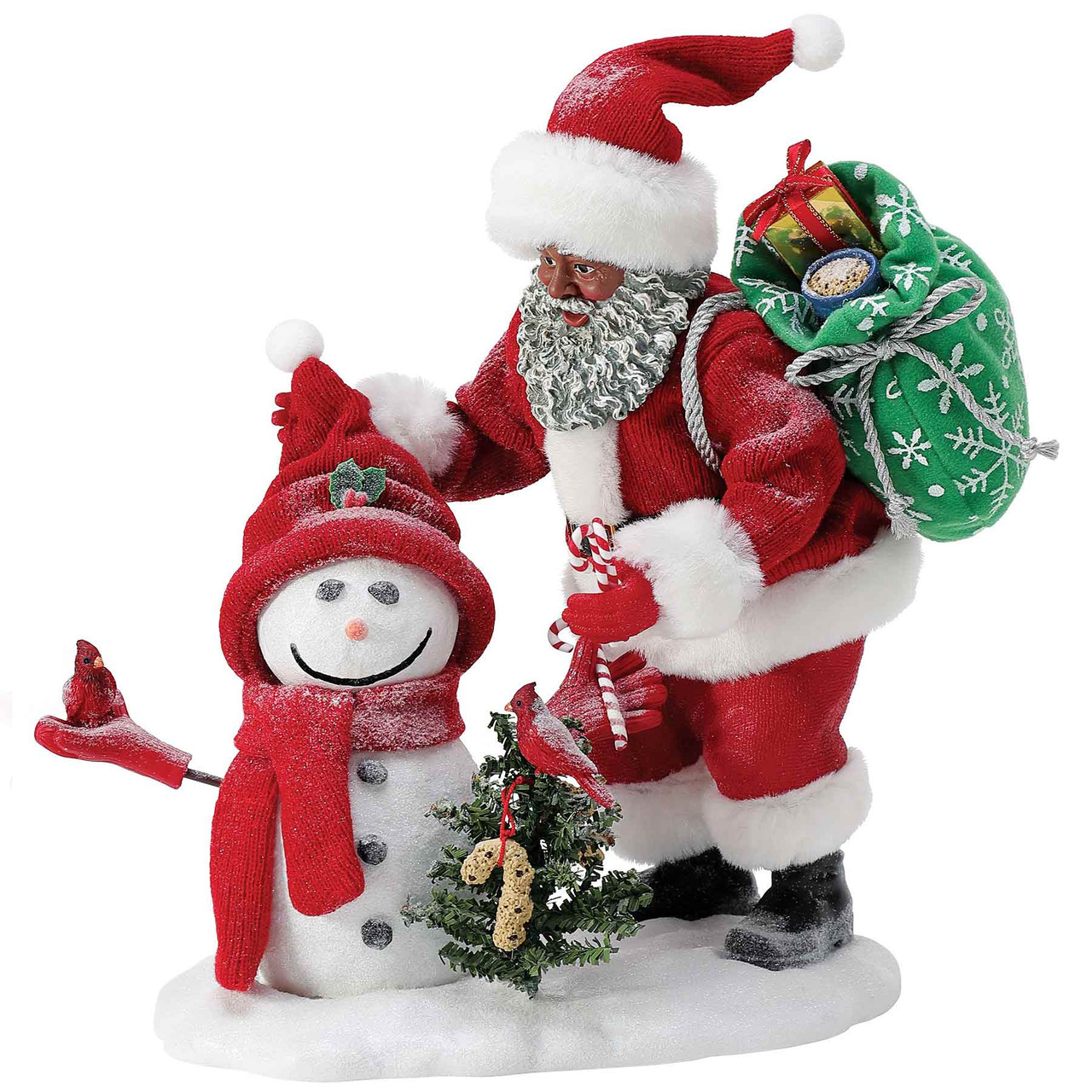 Possible Dreams African American Santa Claus & Snowbuddy Snowman