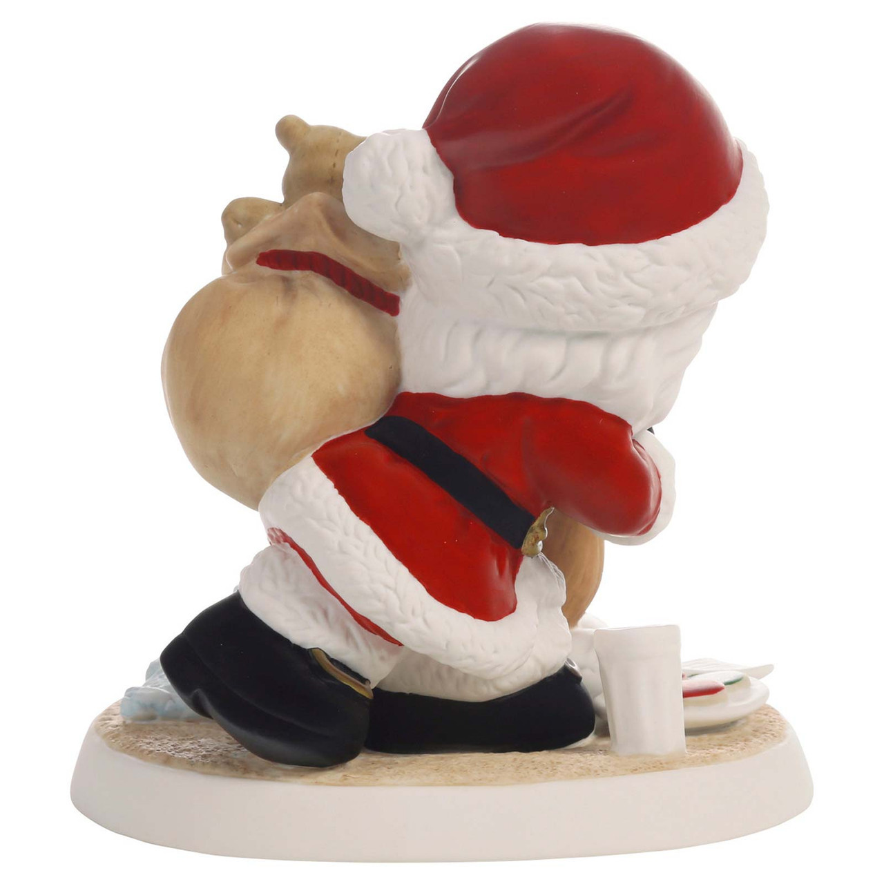 Precious Moments Santa Tiptoes by Sleeping Boy to get Milk and