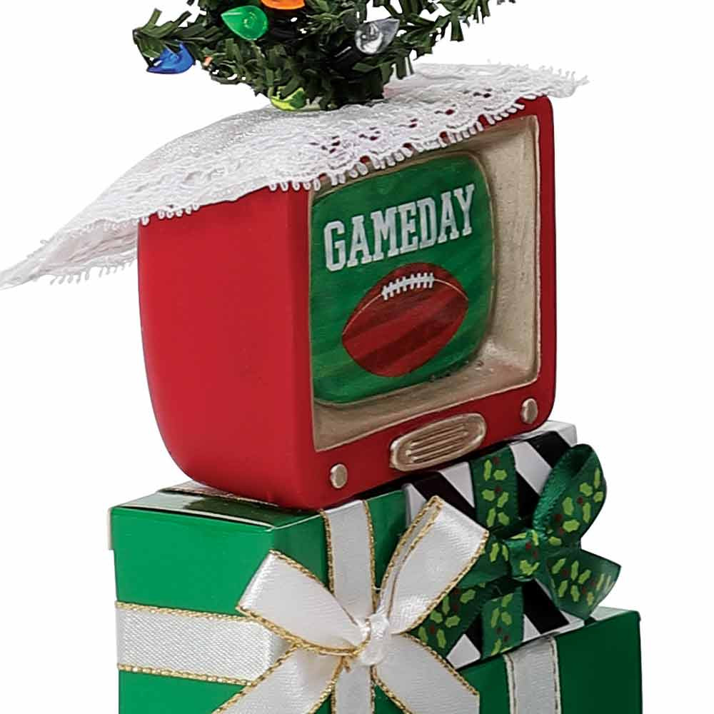 Possible Dreams Santa Binge Sports Watching Football Figurine Set