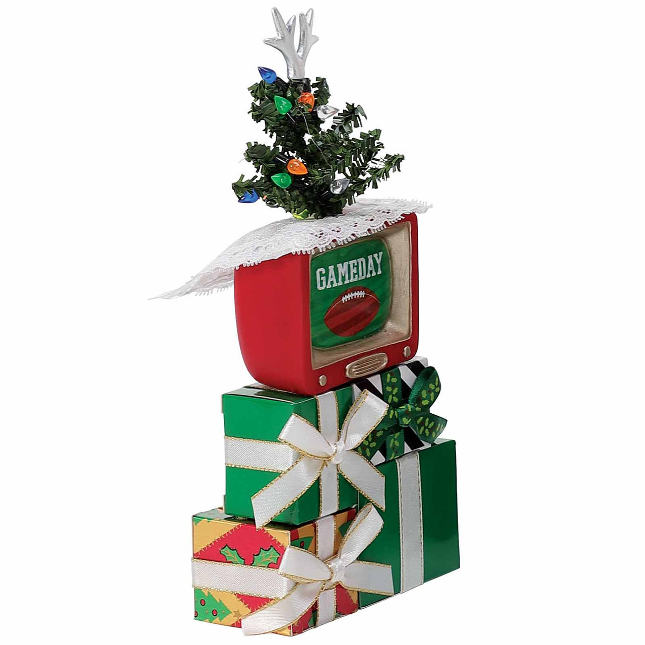 Possible Dreams Santa Binge Sports Watching Football Figurine Set