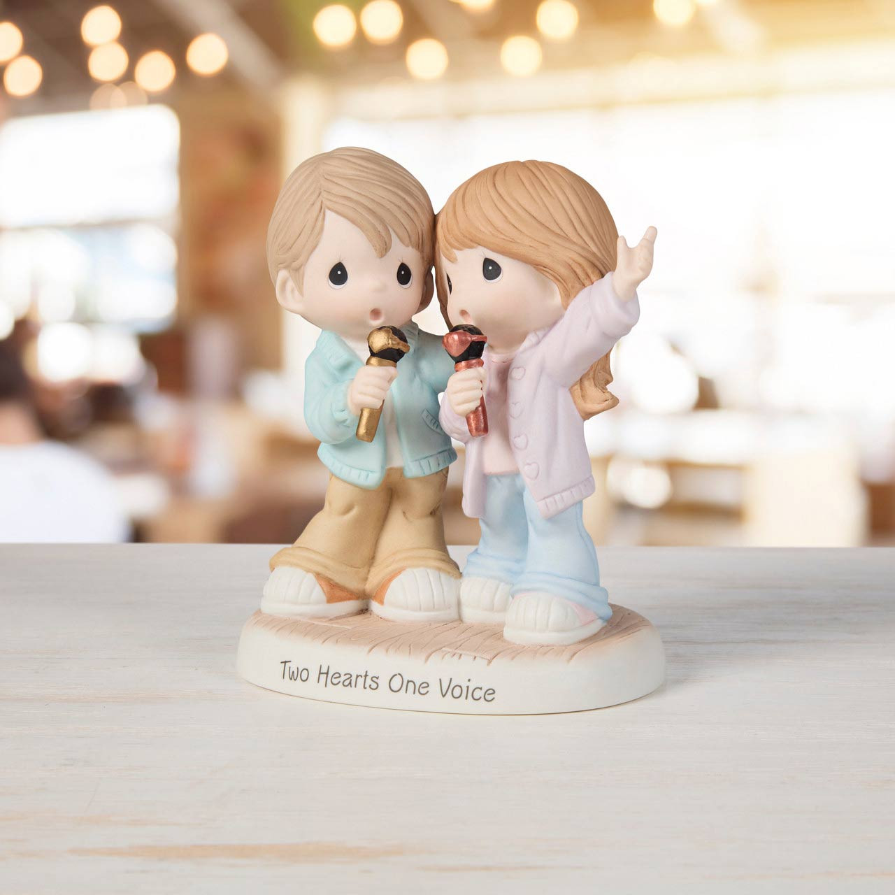 Precious Moments Couple Singing Karaoke Figurine - Two Hearts One
