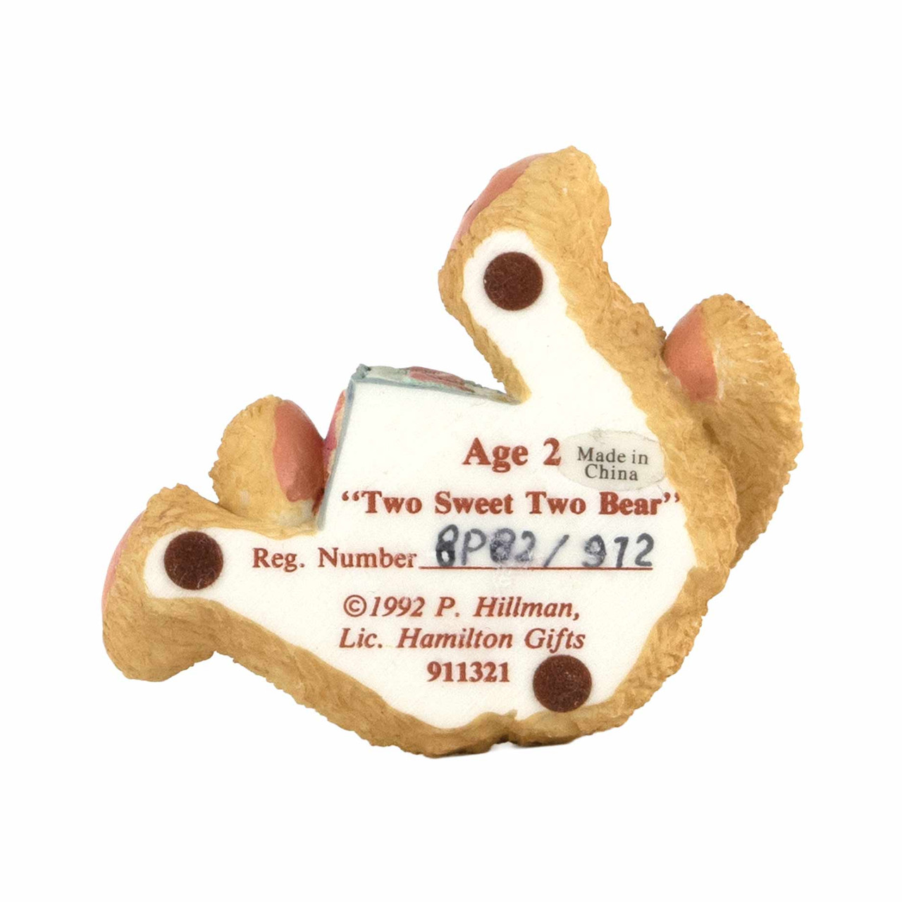 Cherished Teddies 'Two Sweet Two Bear' Age 2 Figurine 1992 Release