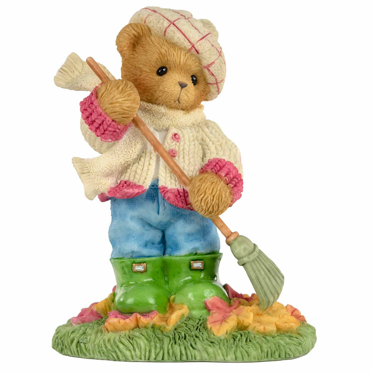 Cherished Teddies Girl Raking Leave Figurine with Friendship