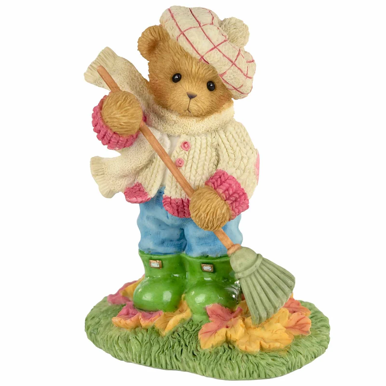 Cherished Teddies Girl Raking Leave Figurine with Friendship 