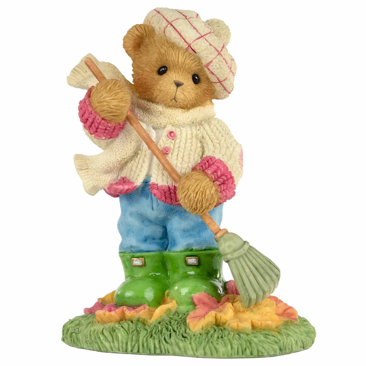 Cherished Teddies Girl Raking Leave Figurine with Friendship