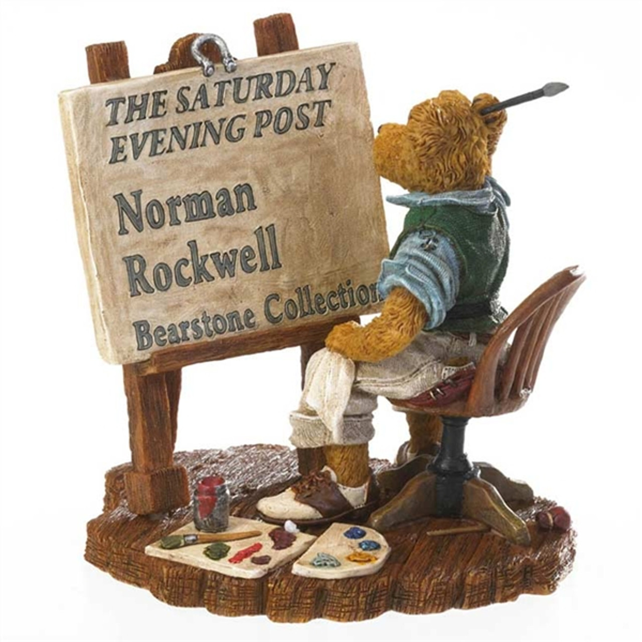 Boyds Norman Rockwell Blank Canvas Bear Figurine 4021170