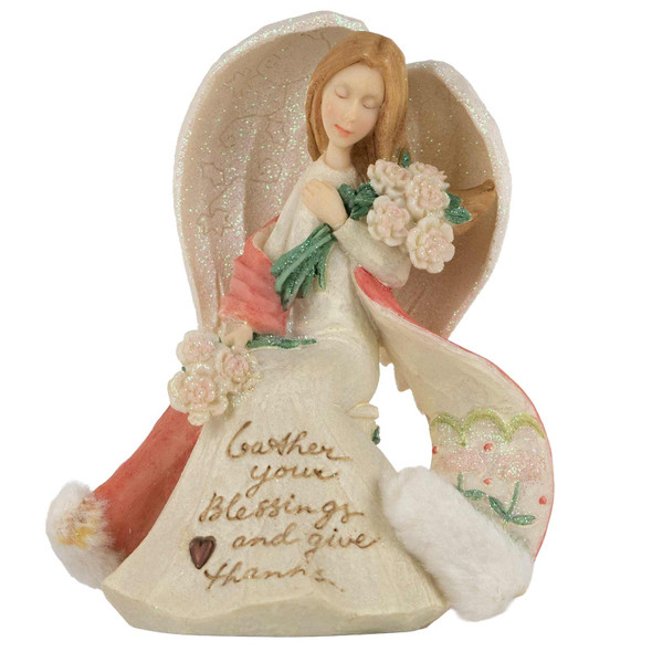 Foundations Christmas Rose Angel Figurine - Christmas Flower Legends Series - 4008227