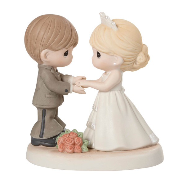 Front view of the Precious Moments 'From This Day Forward' Wedding Couple Figurine, 123017.