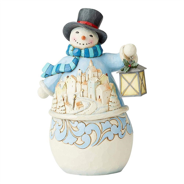 Heartwood Creek Snowman with Village Scene Figurine by Jim Shore