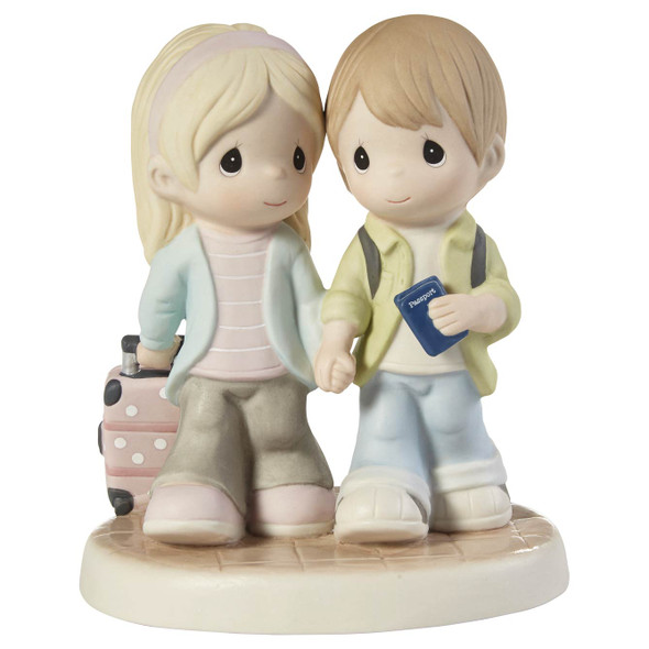 Front view of Precious Moments Couple on Vacation Figurine, 211033.
