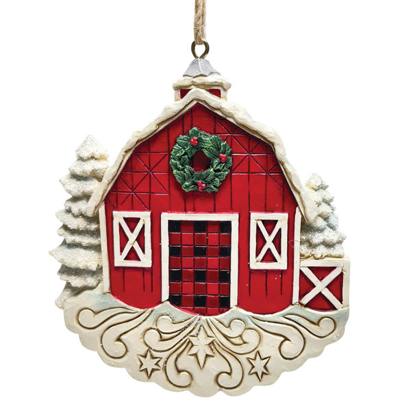 Country Living by Jim Shore Red Barn Christmas Ornament - 6011745 Country Living by Jim Shore Red Barn Christmas Ornament - 6011745