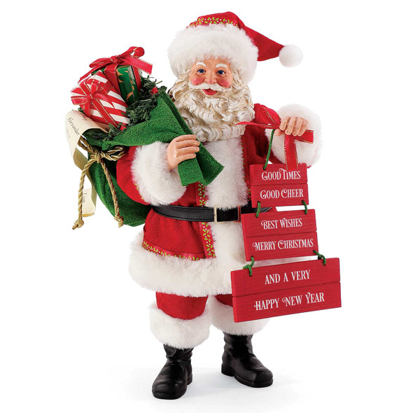 Possible Dreams Sign of the Time Santa Claus Figure, 6009666.