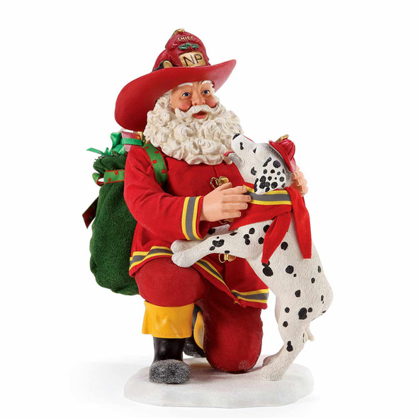 Possible Dreams North Pole Company Fireman Santa Claus Figure, 6005299.