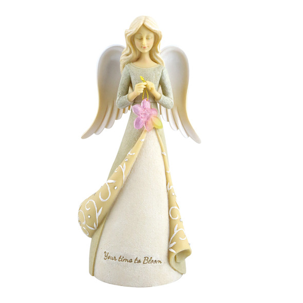 Front view of Foundations Expressions Bloom Angel Figurine, 6011711.