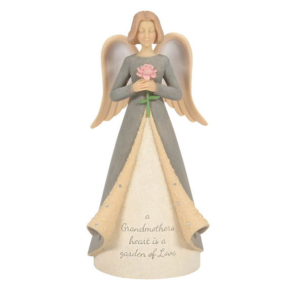 Front view of the Foundations Grandmother Angel Figurine, 6011537.