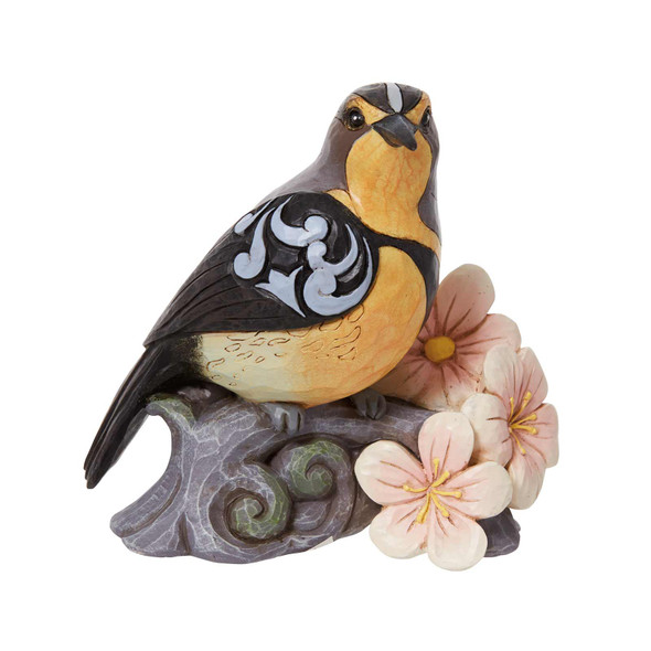 Right side view of the Heartwood Creek Meadowlark with Flowers Figurine by Jim Shore, 6012265.