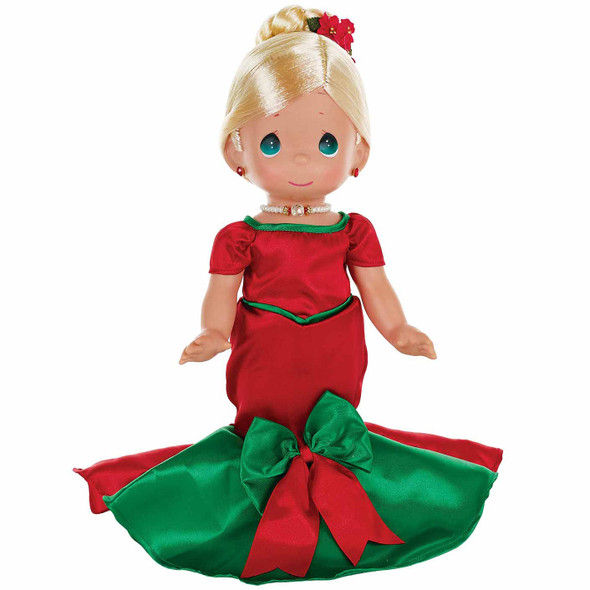 Precious Moments Girl in Christmas Dress 12in Doll – 'Dancing Into the Christmas Spirit' – 4791