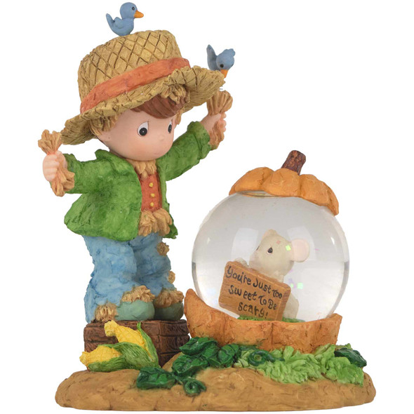 Precious Moments Country Lane Whittle Boy Scarecrow Figurine w/ Mini Waterball 546976L