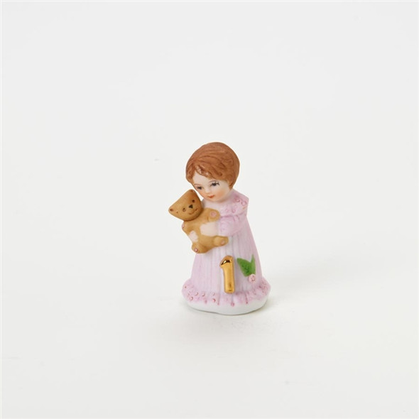 Growing Up Girls Age 1 Brunette Girl Birthday Figurine